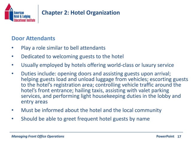 Chapter 2: Hotel Organization | PPTX | Hospitality Industry | Industries