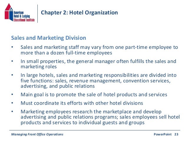 Hotel Organizational Chart And Its Functions