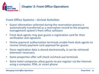 Chapter 3: Front Office Operations | PPTX