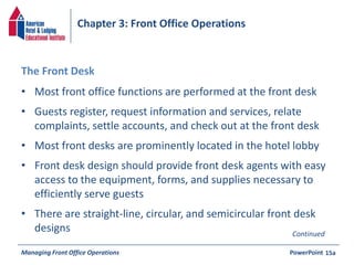 Chapter 3: Front Office Operations | PPTX