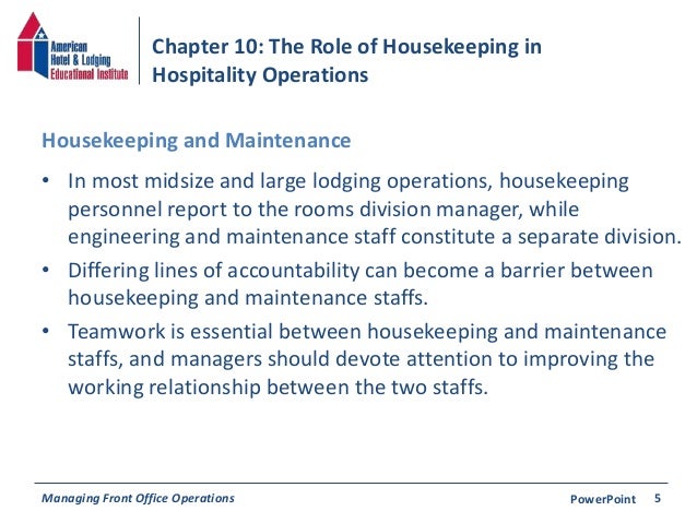 housekeeping duties and responsibilities