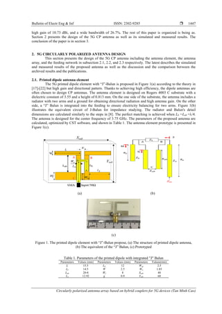 Circularly polarized antenna array based on hybrid couplers for 5G ...