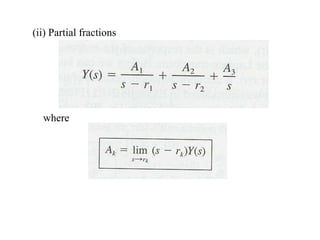 (ii) Partial fractions
where
 