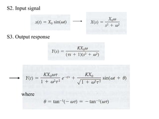 S2. Input signal
S3. Output response
where
 