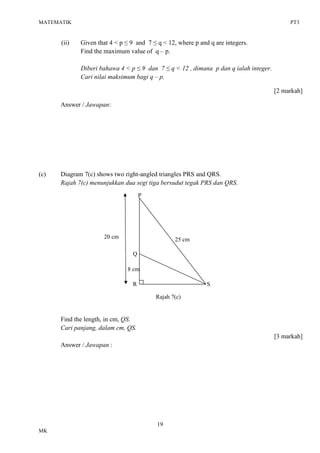 PT3 Matematik Trial | PDF