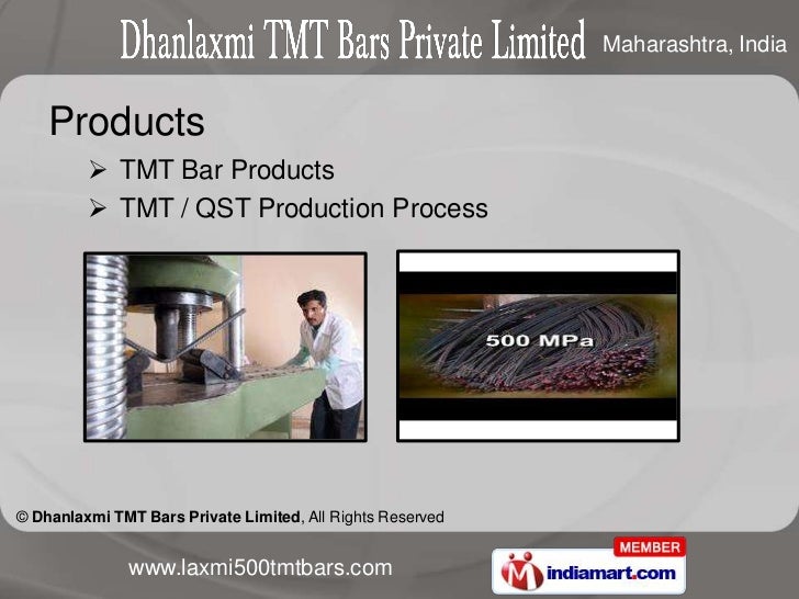 TMT Bar Products.TMT Bar (TMT/QST) by Dhanlaxmi TMT Bars Private