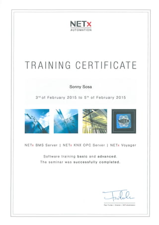 NETx Training Certificate