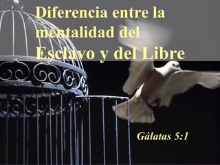 Diferencia entre la
mentalidad del
Esclavo y del Libre
Gálatas 5:1
 