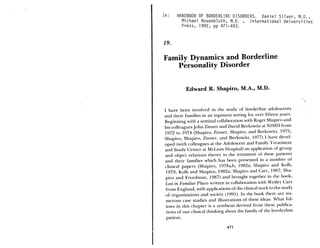  Family Dynamics and BPD 