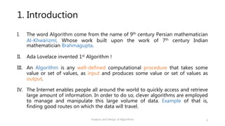 Algorithms : Introduction and Analysis | PPTX | Computing | Technology ...