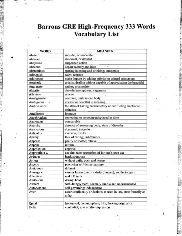 333 high frequency word list