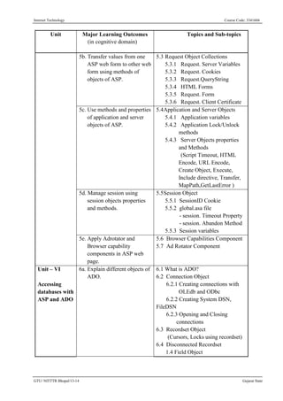 GTU IT Sem4 Internet Techology 3341604 | PDF | Web Design and HTML ...