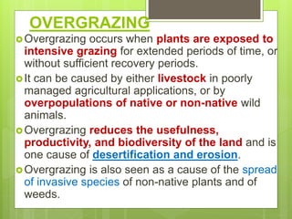Overgrazing Graph UNIT 4 HUMAN INFLUENCE ON THE ENVIRONMENT 2015 | PPTX