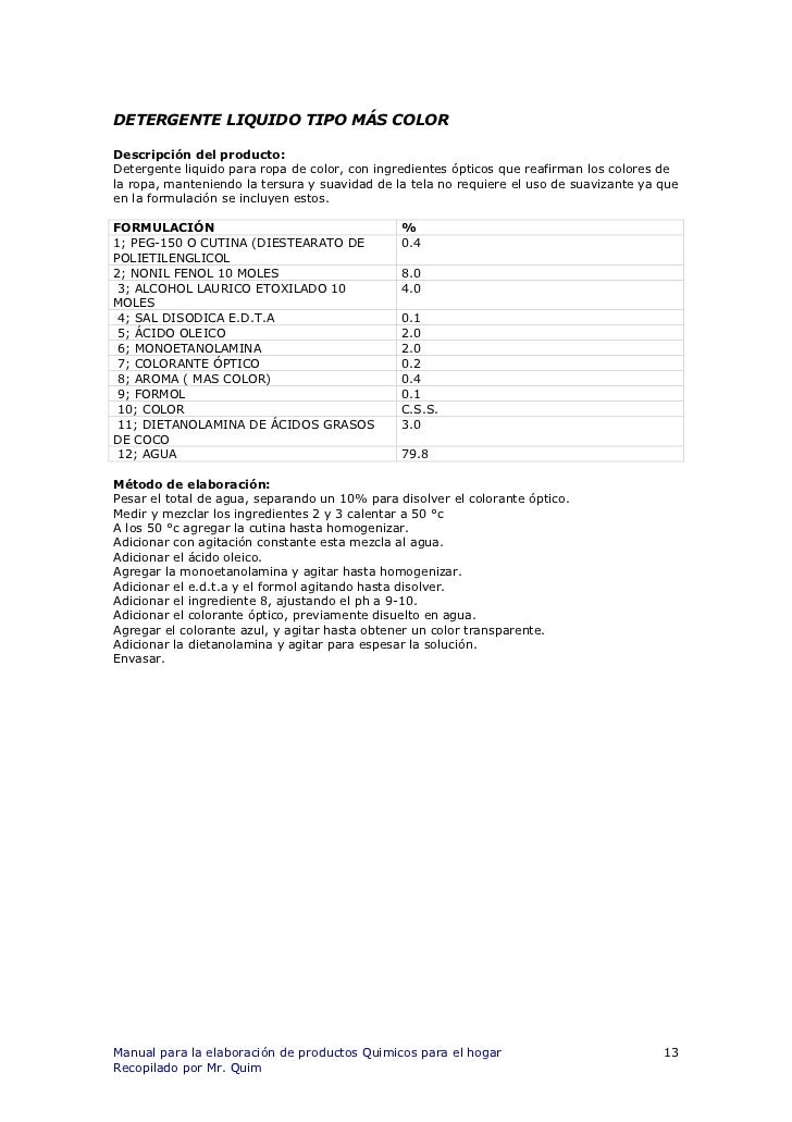 3345974 Manual Formulas De Productos Del Hogar