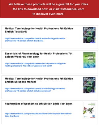Law and Ethics for Health Professions 7th Edition Judson Test Bank | PDF