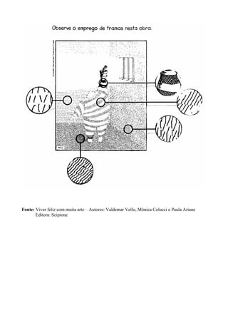 Fonte: Viver feliz com muita arte – Autores: Valdemar Vello, Mônica Colucci e Paula Ariane
       Editora: Scipione
 