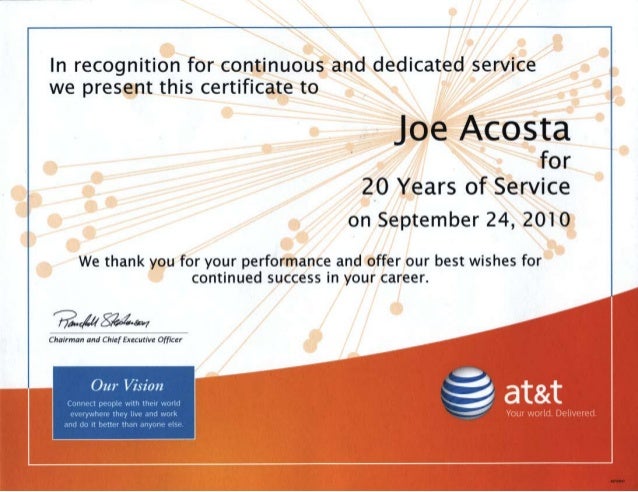 20 years of service recognition certificate certificate of recognition for years of service