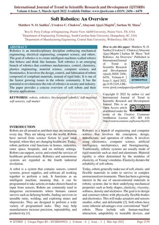 Soft Robotics An Overview | PDF