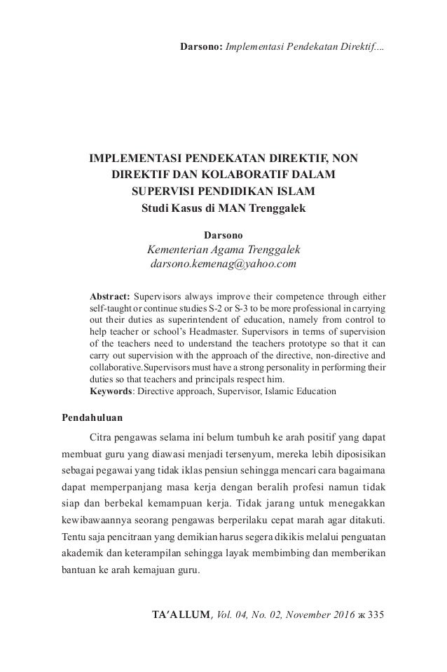 Implementasi Pendekatan Direktif Non Direktif Dan Kolaboratif Dalam
