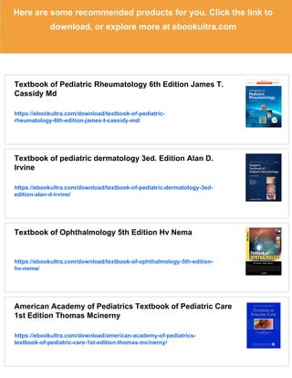 Textbook of Pediatric Rheumatology 5th Edition James T. Cassidy | PDF