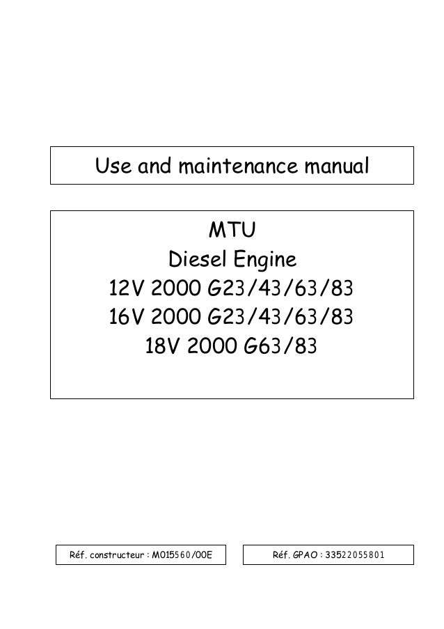 Mtu 12 V 16v 18v 00
