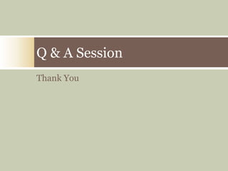 Thank You
Q & A Session
 