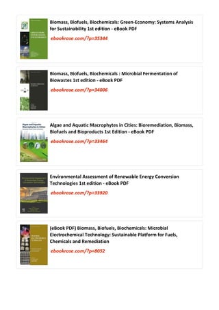 Biofuels and Biorefining: Current Technologies for Biomass Conversion | PDF