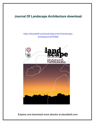 Download full ebook of Journal Of Landscape Architecture instant ...