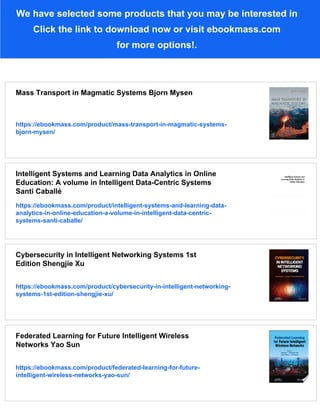 The future of intelligent transport systems 1. Edition George J ...