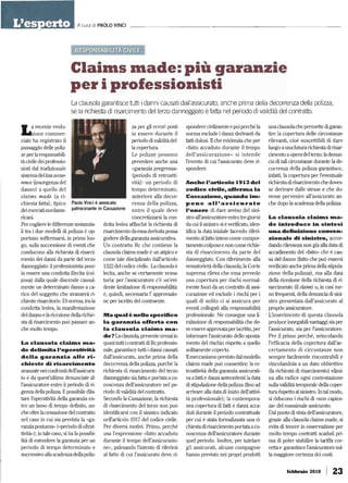 Claims made: più garanzie per i professionisti - Avv. P. Vinci 2010