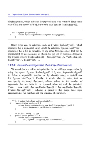 Netlogo Syntax Agent Based Spatial Simulation With Netlogo Volume 2 Arnaud Banos ...