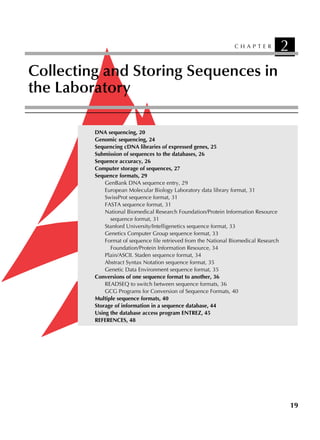 Bioinformatics Sequence And Genome Analysis 1st Edition David W Mount | PDF