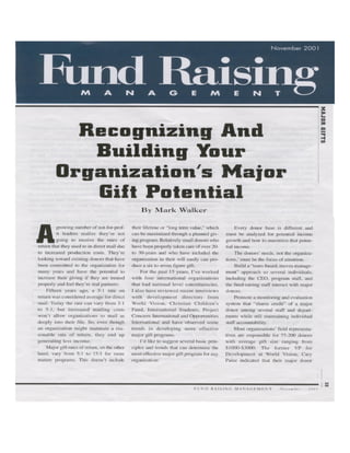 Fund Raising November 2001 Mark Walker