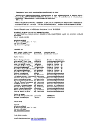 Normas Del MINSA En Hospitales | PDF