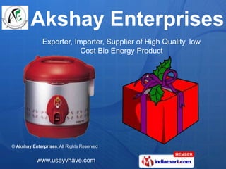 Exporter, Importer & Supplier of High Quality,
       Low Cost Bio Energy Product
 