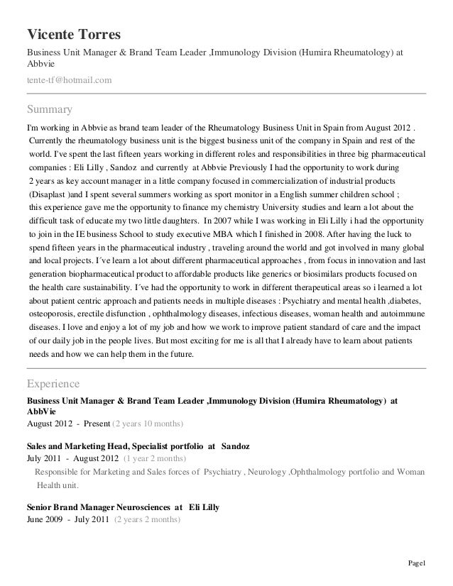 Division sales manager resume
