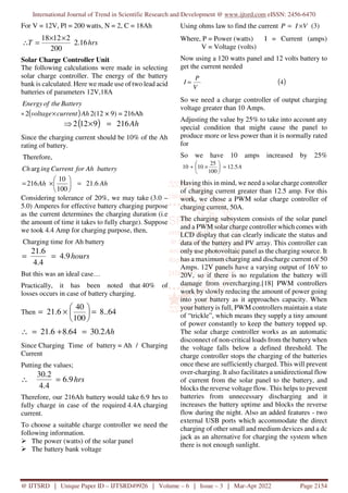Design and Implementation of a Solar Power System | PDF