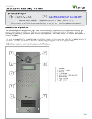 Paxton Access 337-967-US Instruction Manual | PDF