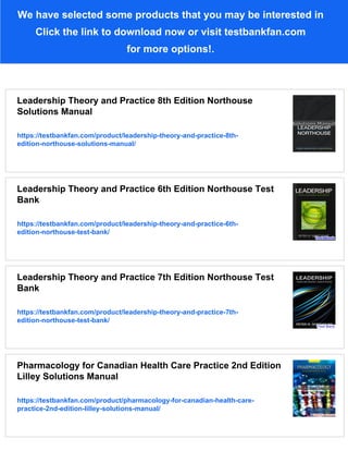 Leadership Theory and Practice 8th Edition Northouse Test Bank | PDF