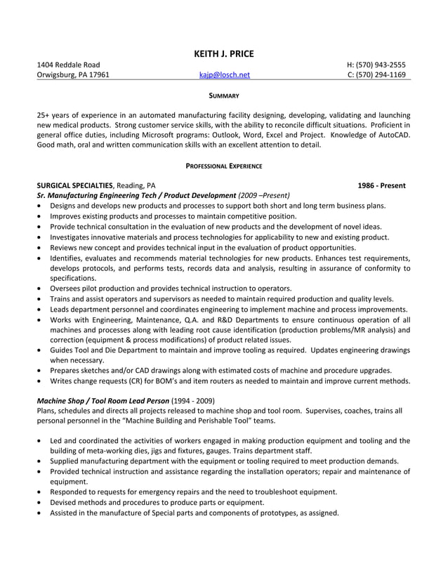 Price Keith Resume PDF - Price Keith Resume 1 638