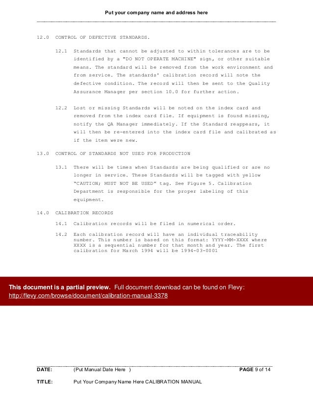 Calibration Manual