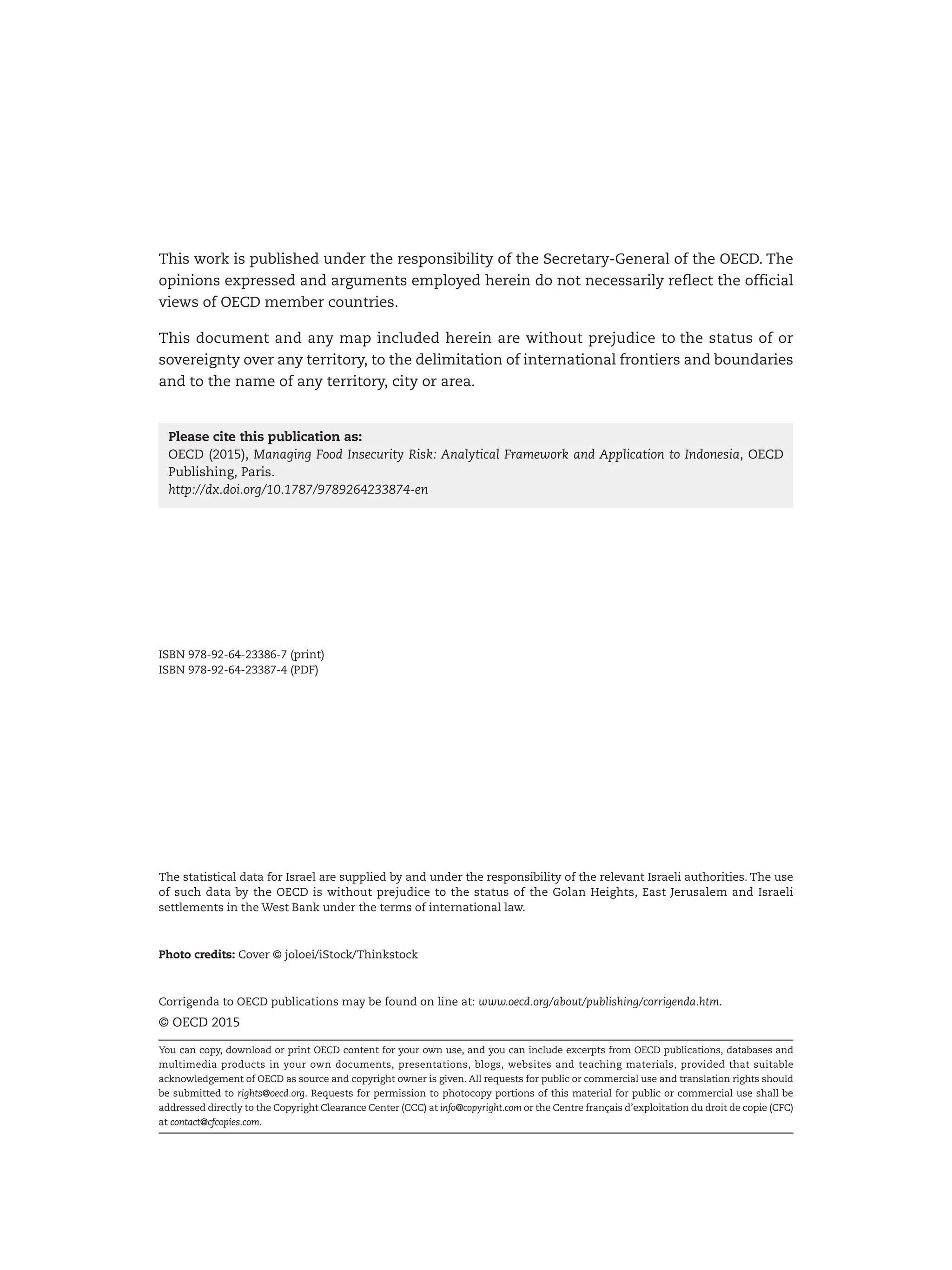 Managing Food Insecurity Risk Analytical Framework And Application To ...