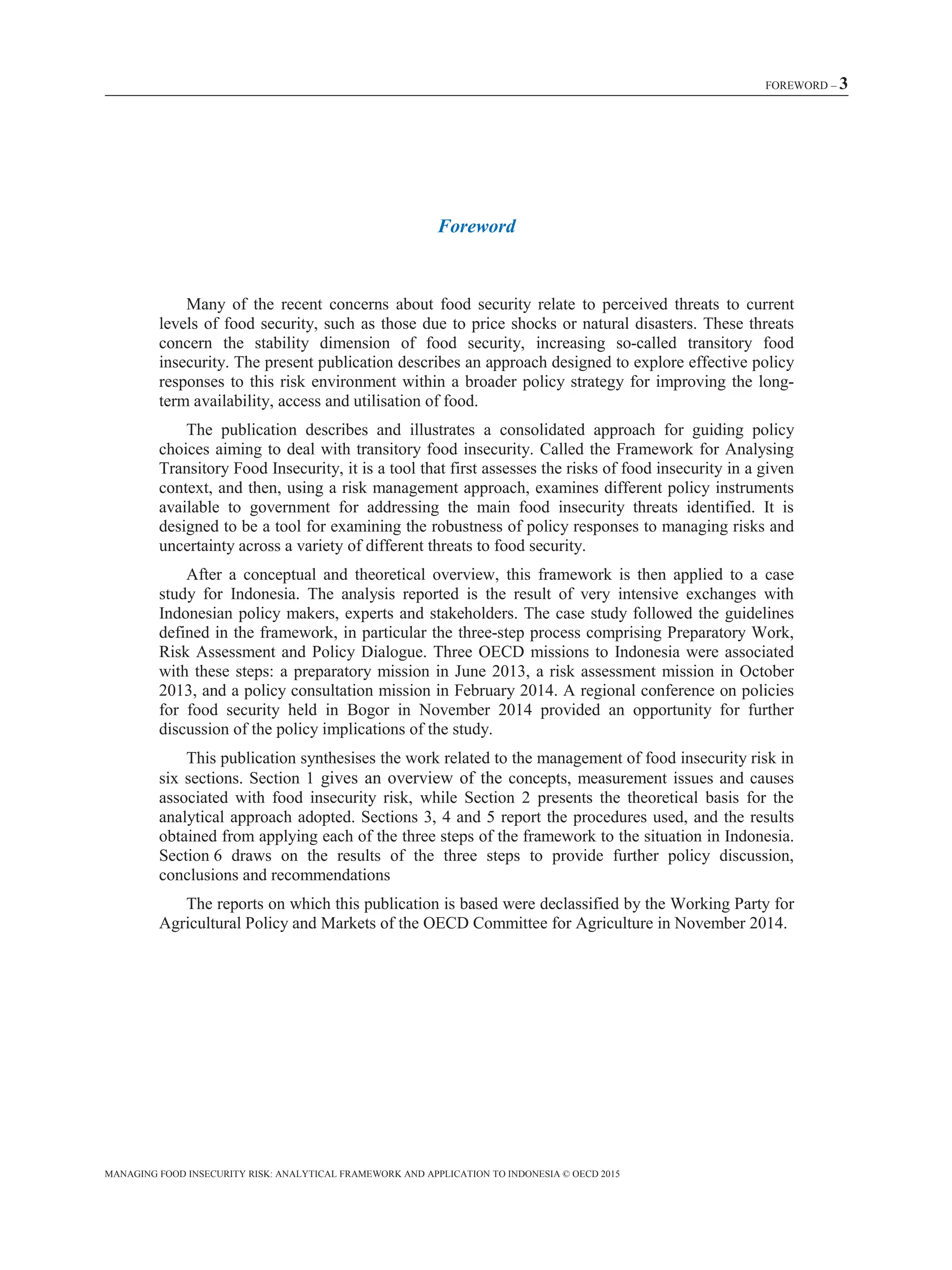 Managing Food Insecurity Risk Analytical Framework And Application To ...