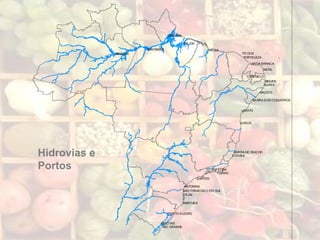 SUAPE
PECEM
NATAL
FORNO
BELEM
ARATU
SANTOS
RECIFE
MANAUS
MACEIO
MACAPA
ITAQUI
ITAJAI
ILHEUS
VITORIA
PELOTAS
SEPETIBA
SANTAREM
IMBITUBA
CABEDELO
ANTONINA
FORTALEZA
RIO GRANDE
PORTO ALEGRE
AREIA BRANCA
BARRA DO RIACHO
BARRA DOS COQUEIROS
SAO FRANCISCO DO SUL
Hidrovias e
Portos
 