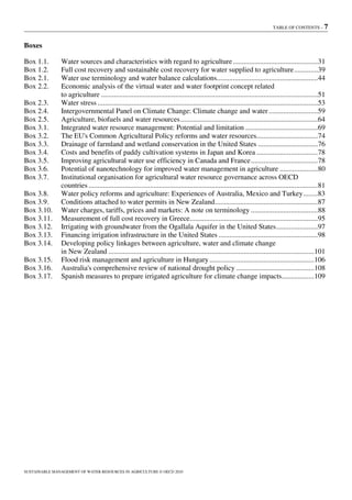 Sustainable Management Of Water Resources In Agriculture Oecd | PDF