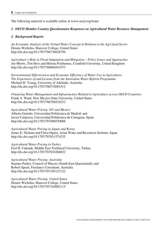 Sustainable Management Of Water Resources In Agriculture Oecd | PDF