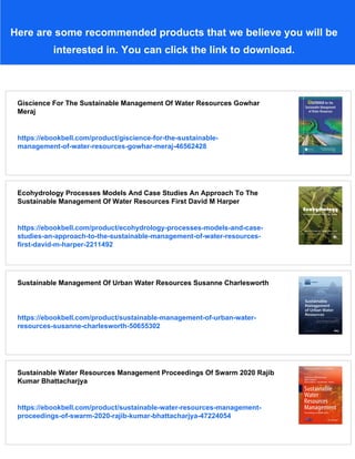 Sustainable Management Of Water Resources In Agriculture Oecd | PDF