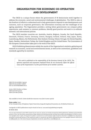 Sustainable Management Of Water Resources In Agriculture Oecd | PDF