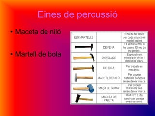 Eines de percussió Maceta de niló  Martell de bola  