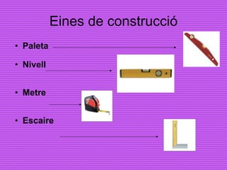 Eines de construcció Paleta Nivell Metre Escaire 
